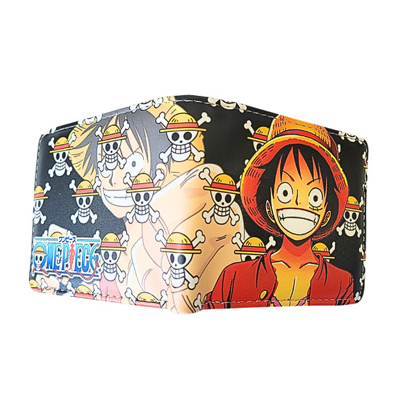 Best Classic Japanese Anime One Piece Luffy Leather Purse Black Wallet A - Picture 3 of 3
